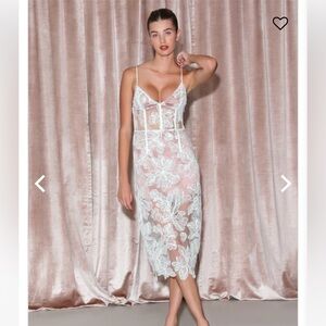 NEW $795 Fleur Du Mal Sequin Midi Dress 0 XS